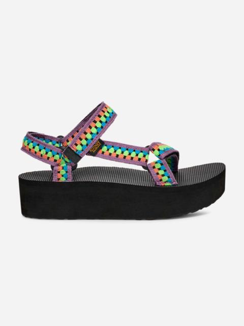 Teva Women's Flatform Universal Crochet Sandal in Neon Spring