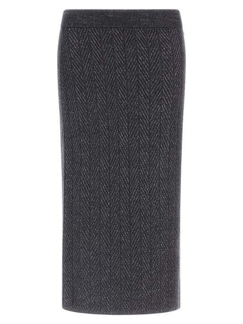 Herno Shiny Herringbone Skirt