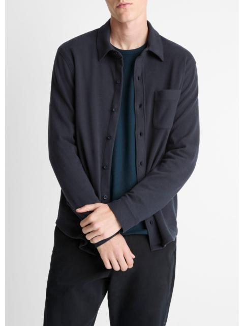 Vince Knit Cotton-Blend Button-Front Shirt