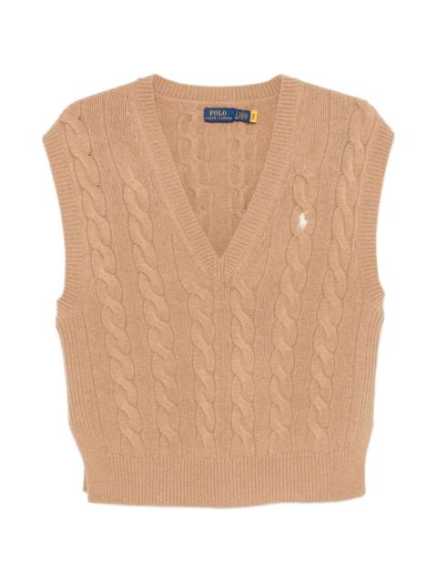 Polo Ralph Lauren cable-knit V-neck sleeveless sweater