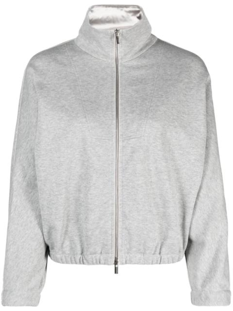 PESERICO mÃ©lange-effect zip-up fleece sweatshirt