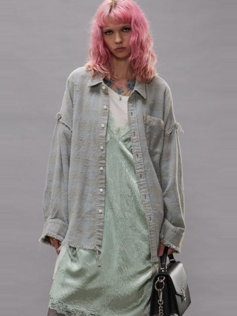 R13 Shredded Seam Drop Neck Shirt
