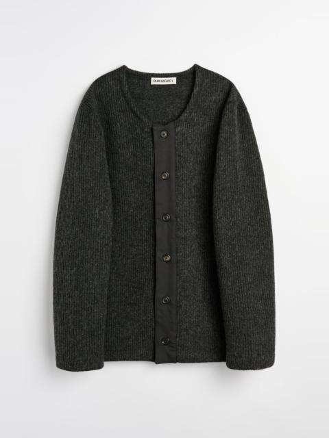 Our Legacy Liner Cardigan Frosted Charcoal Press Wool