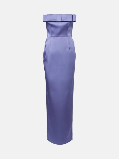 THE NEW ARRIVALS ILKYAZ OZEL Sisu bow-detail satin gown