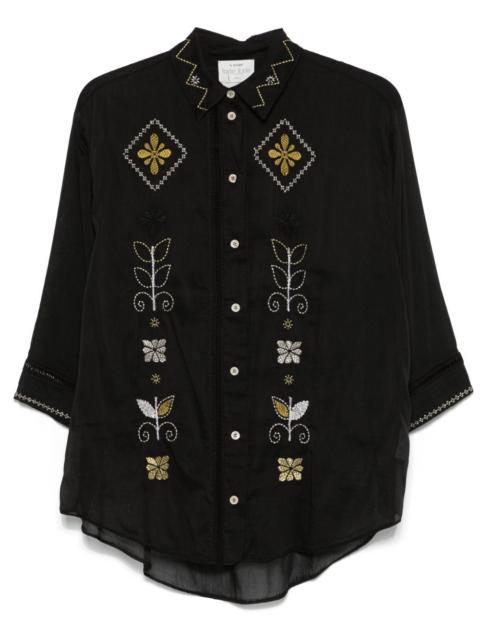 forte_forte motif-embroidered shirt