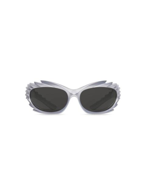 BALENCIAGA Spike Rectangle Sunglasses  in Silver