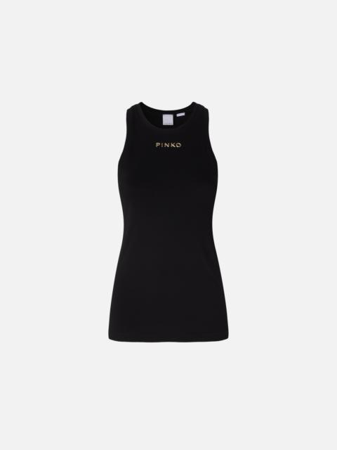 PINKO RIBBED CAMISOLE TOP WITH LOGO