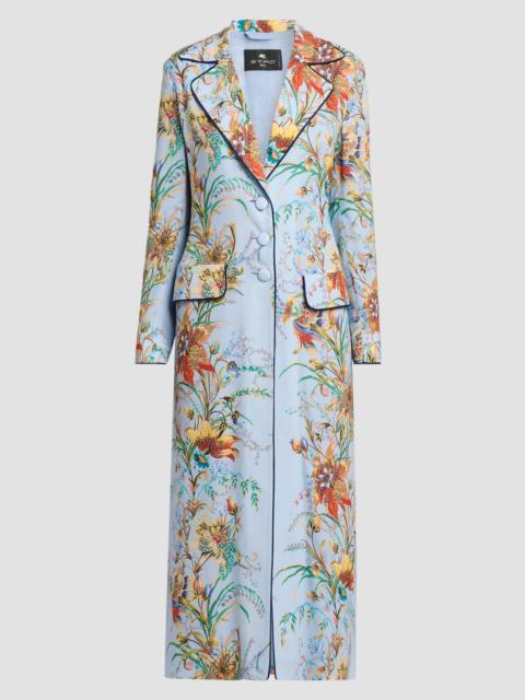 Etro Women's Botanical Structured Duster Coat - Printed Blue