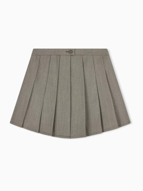 EMPORIO ARMANI PLEATED VIRGIN WOOL CULOTTES