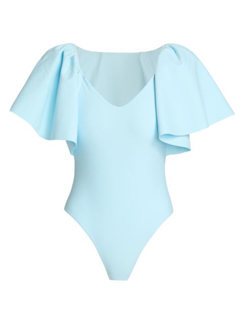 SIMKHAI Women's Cassidie Flutter Sleeve One-Piece Swimsuit - Sky