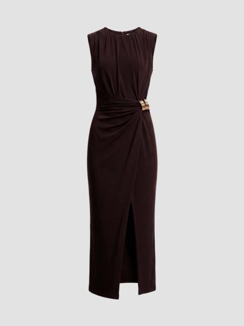 Dress The Population Women's Mikey Crepe Jersey Midi Dress - Mocha