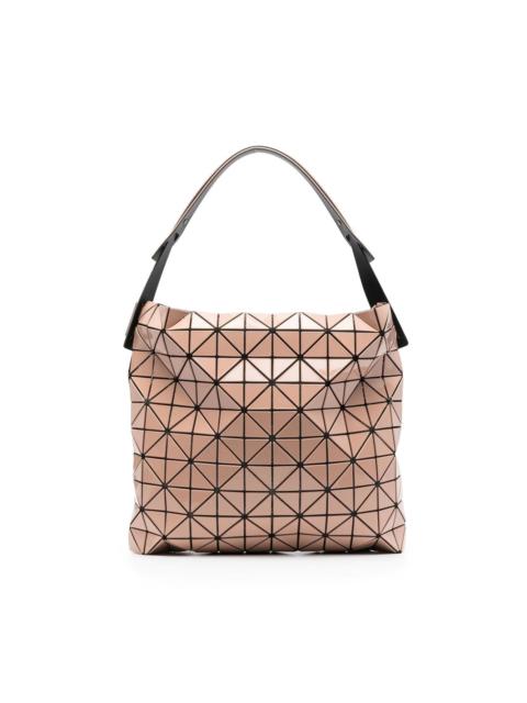 geometric-pattern faux-leather shoulder bag