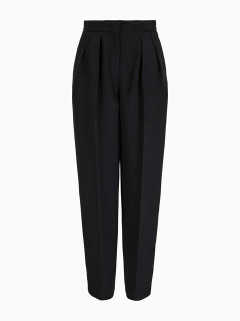 GIORGIO ARMANI Two-dart trousers in silk and linen