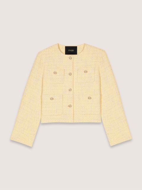 maje Short tweed and lurex jacket