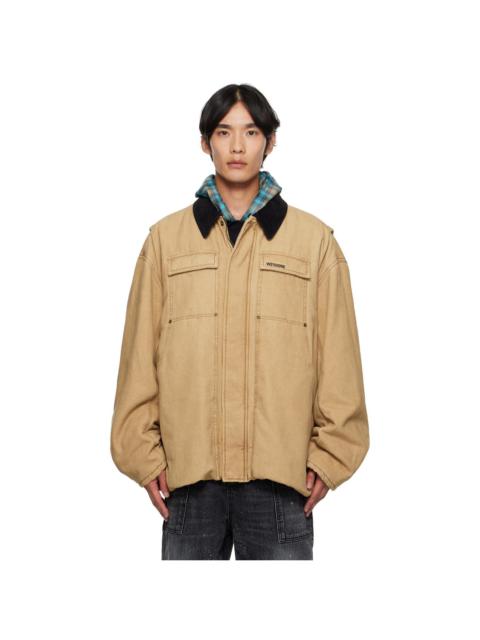 We11done Beige Long Washed Work Jacket