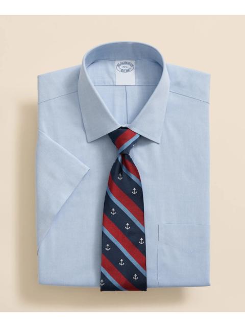 Brooks Brothers Stretch Supima® Cotton Non-Iron Ainsley Collar, Short-Sleeve Dress Shirt
