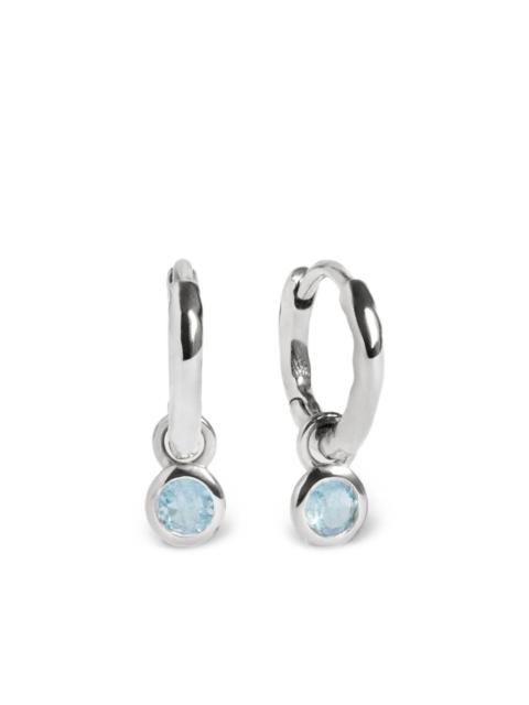 MONICA VINADER aquamarine-charm hoop earrings
