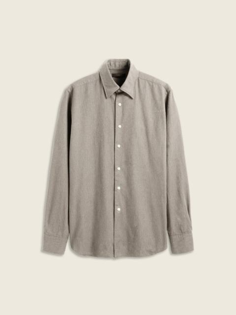 SLOWEAR Regular fit mélange cotton twill shirt