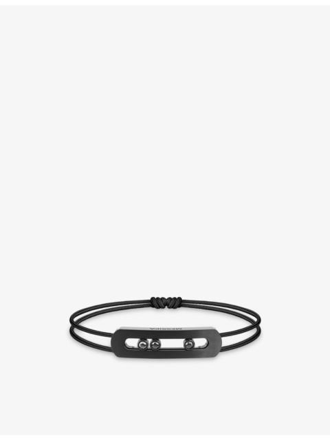 MESSIKA Move titanium, cord and 0.25ct brilliant-cut diamond bracelet