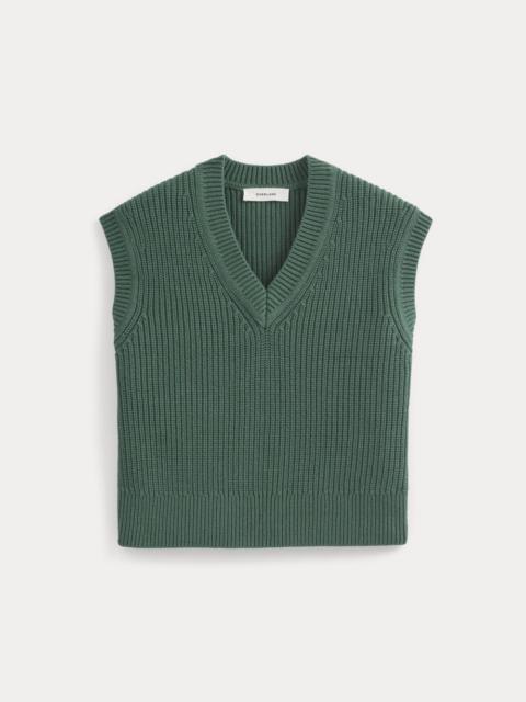 EVERLANE RIBBED V-NECK VEST IN EVERYDAY COTTON