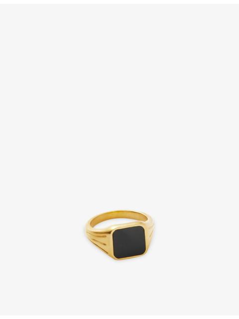 MISSOMA Lucy Williams x Missoma Square 18ct Gold-Plated Brass Onyx Signet Ring