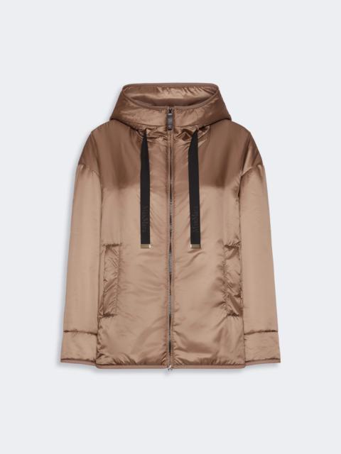 Max Mara CLEO Oversized padded jacket in water-repellent canvas - MUD