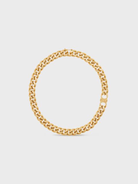 CELINE Triomphe Gourmette Necklace in Brass with Gold Finish