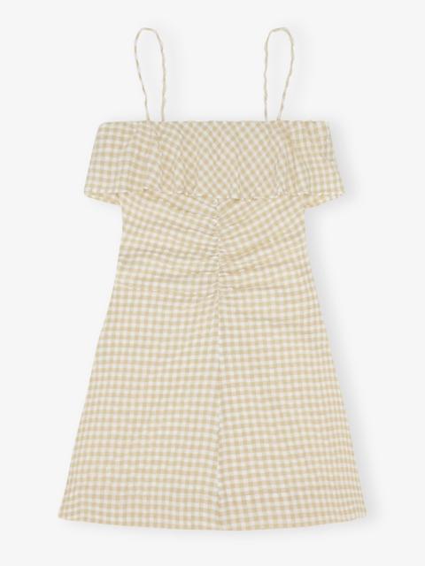 GANNI gingham 검사 인쇄는 minidress를 쌉니다