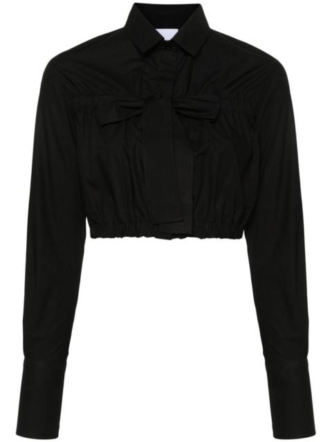 PATOU Bow cropped cotton blouse