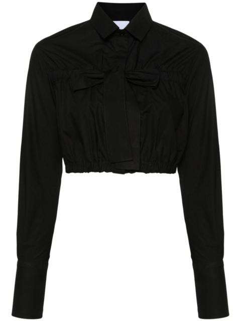 tie-fastening cropped shirt