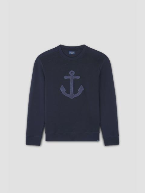 Paul & Shark ACTIVE FLEECE COTTON SWEATSHIRT WITH ANCHOR EMBROIDERY