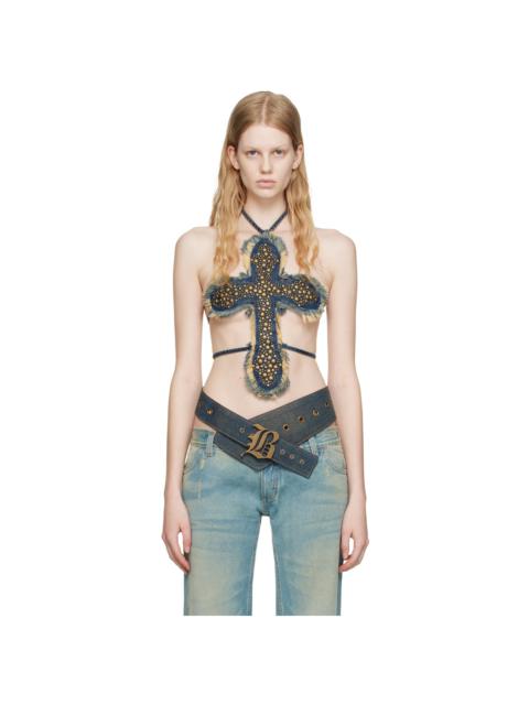 Indigo Cross Denim Tank Top