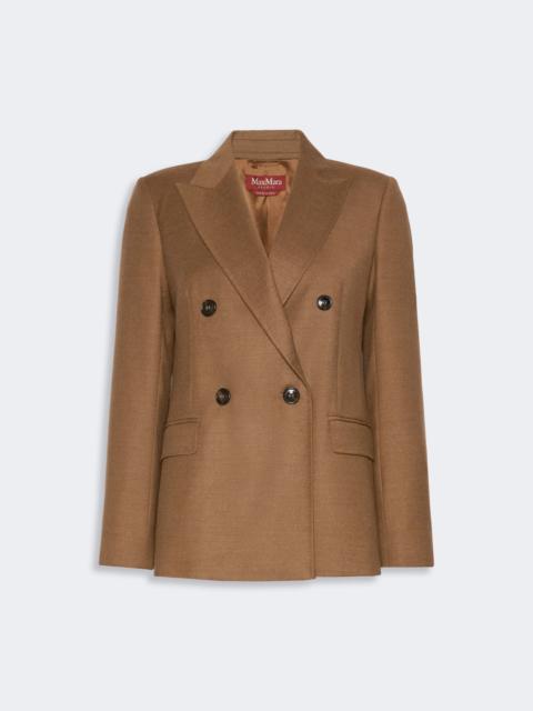 Max Mara UDITORE Double-breasted wool flannel blazer - TOBACCO