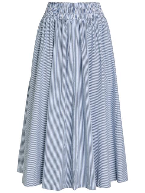 SUZIE KONDI Suzie Kondi Kyria Striped Cotton-poplin Midi Skirt