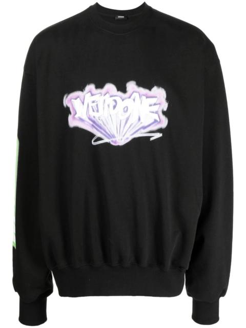 We11done graffiti logo-print sweatshirt