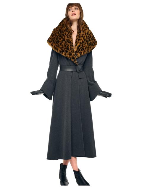 NORMA KAMALI SHAWL COLLAR PEPLUM COAT