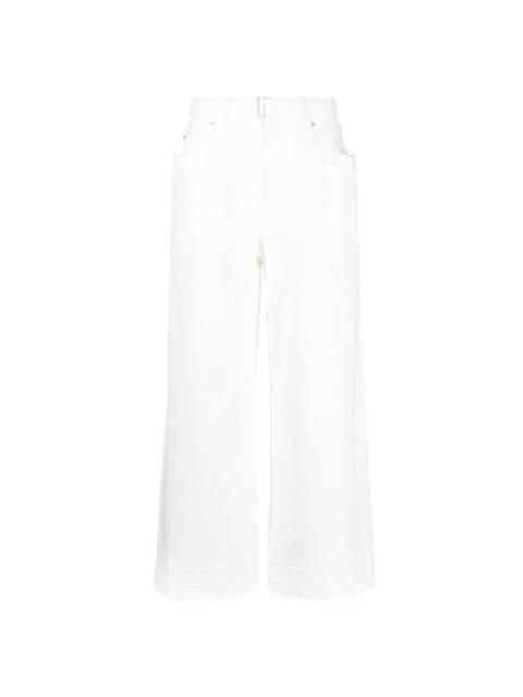 sacai high-waisted belted flared jeans