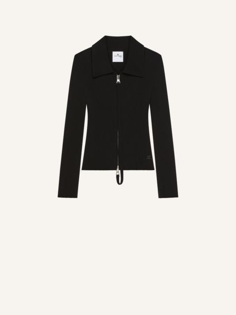 courrèges KNITTED ZIPPED CARDIGAN
