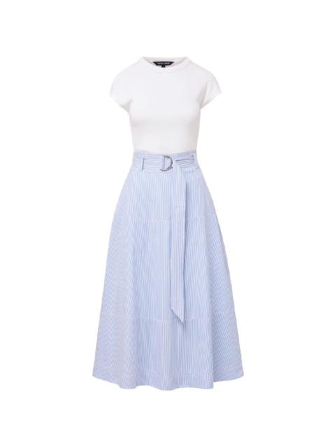 VERONICA BEARD Belmar striped belted dress