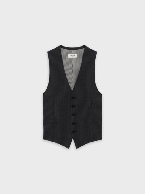 CELINE GILET WITH 5 BUTTONS IN STRIPED WOOL