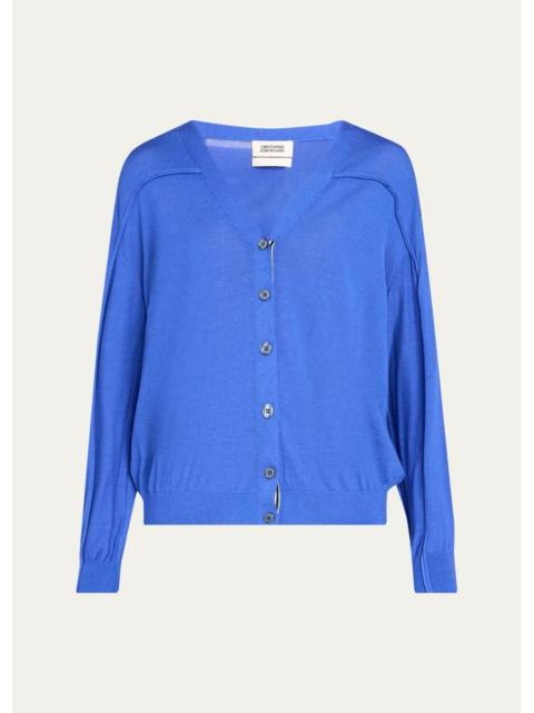 CHRISTOPHER JOHN ROGERS Lightweight Silk-Blend V-Neck Cardigan