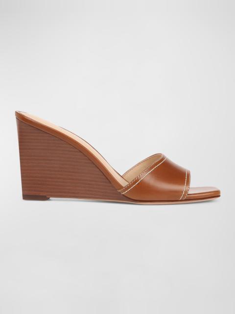 VERONICA BEARD Ellen Leather Wedge Slide Sandals