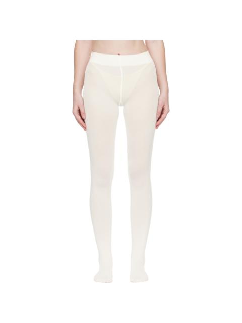 Wolford Off-White Velvet de Luxe 66 Tights