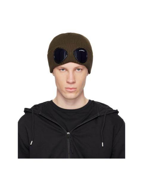 C.P. Company Khaki Cotton Goggle Beanie