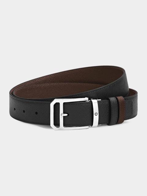 Montblanc Reversible Textured Two-Tone Leather Belt