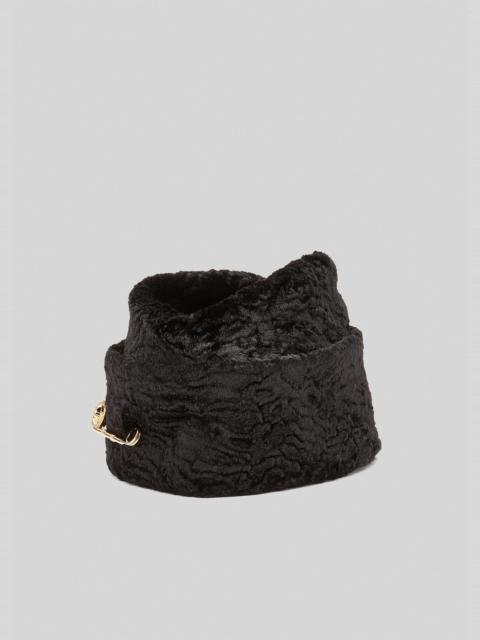 VERSACE Safety Pin Faux Fur Hat