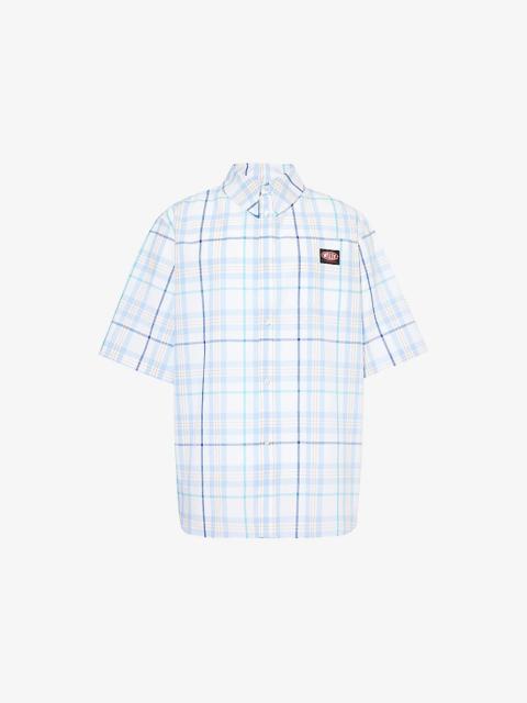Plaid Hacienda check-print oversized cotton shirt