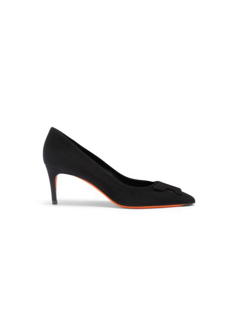 Santoni Women's black suede mid-heel Santoni Sibille pump