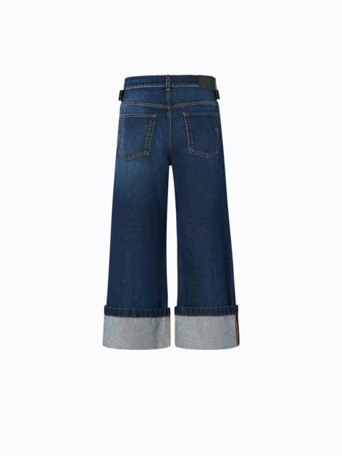 PINKO CROPPED JEANS WITH LEATHER BELT