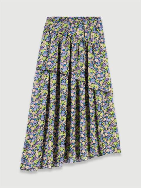 maje Long floral skirt